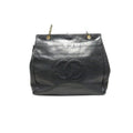 Chanel Caviar Leather Jumbo CC Logo Chain Shoulder Bag