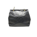 Chanel Caviar Leather Jumbo CC Logo Chain Shoulder Bag