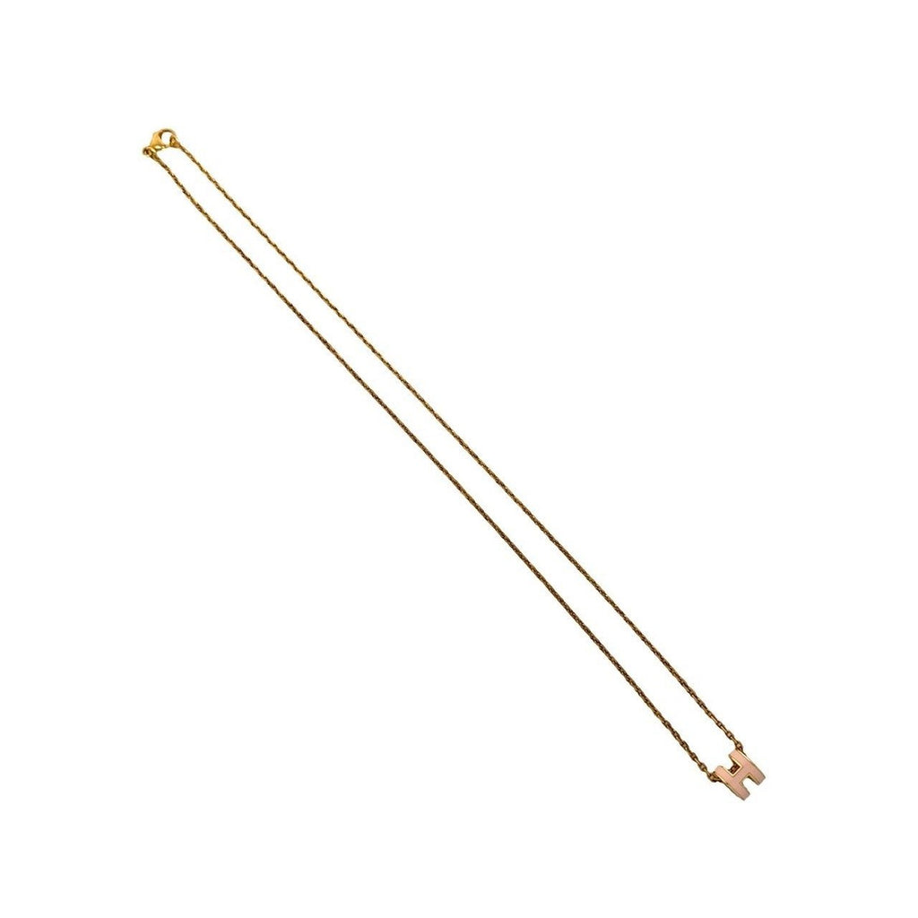 Hermes Mini Pop Motif Necklace Pendant Gold Rose — view 5