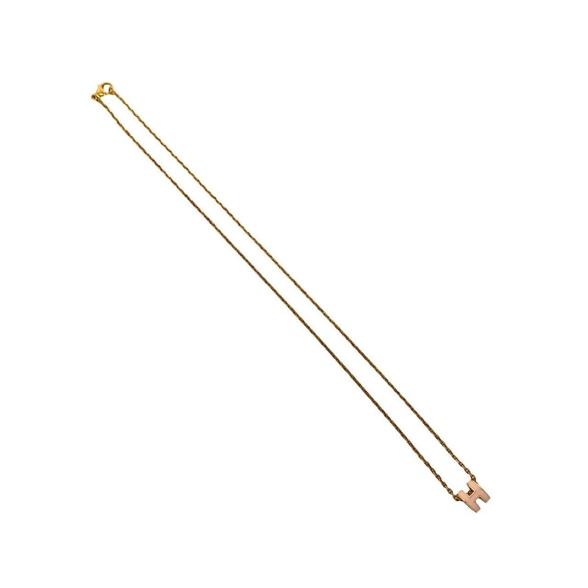 Hermes Mini Pop Motif Necklace Pendant Gold Rose — view 5