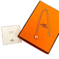 Hermes Mini Pop Motif Necklace Pendant Gold Rose