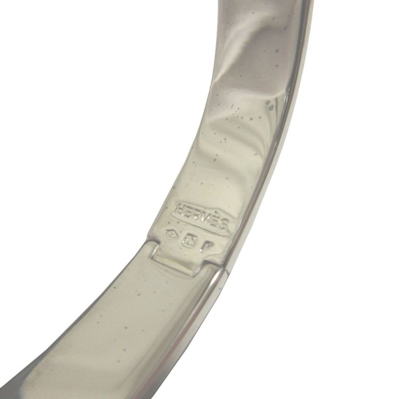 Hermes Click Clack H PM Metal Orange Silver Bangle Bracelet 0617 — view 4