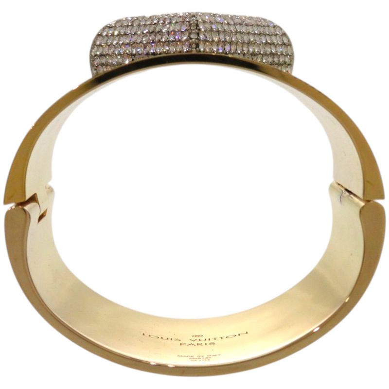 Louis Vuitton Escential V GP Rhinestone Gold Bangle 1002 — view 7