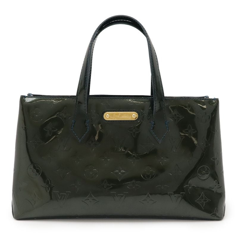 Louis Vuitton Monogram Vernis Wilshire PM Tote Enamel Calf Blue