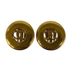 Chanel Vintage Coco Mark Gold Metal Earrings 97 Engraved — view 2