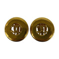 Chanel Vintage Coco Mark Gold Metal Earrings 97 Engraved