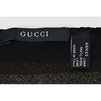 Gucci Scarf Winter 100% Wool GG Pattern Black Sherry Line — view 6