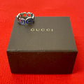 Gucci Interlocking G Enamel Ring Silver 925 No 24 Accessory