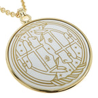 Hermes Medaille Quadrige GM Blanc Gold Hardware Pendant Necklace — view 4