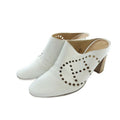 Hermes Evelyne Mules Sandals H Perforated Logo Leather 35.5