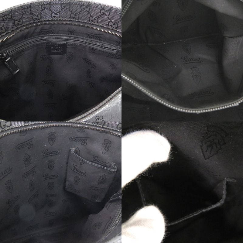 Gucci Imprime Leather Black Shoulder Bag 1317 — view 8