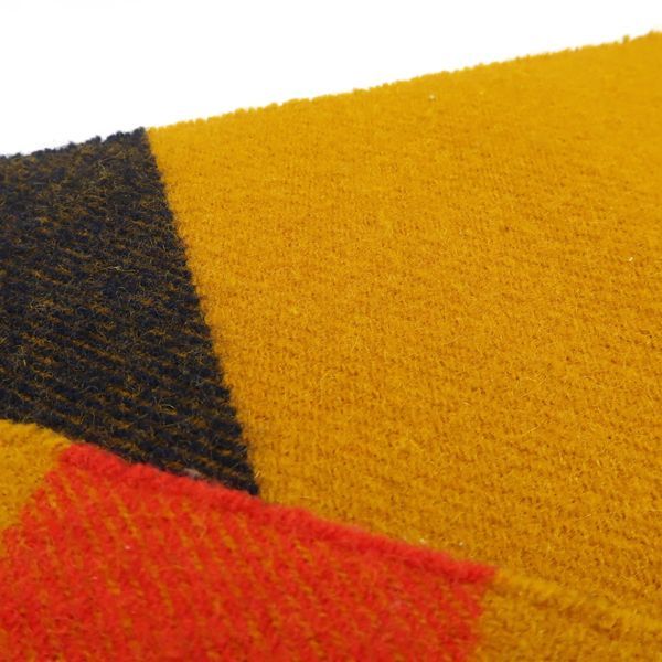 Hermes Cabas Wool Muffler Striped Mustard Yellow Scarf — view 7