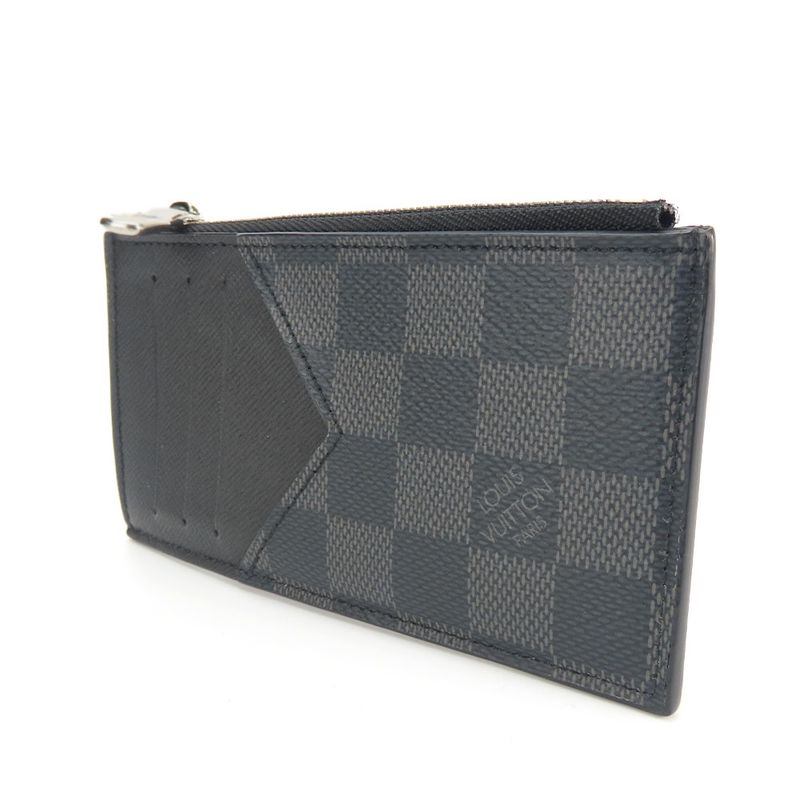 Louis Vuitton Card Case Coin Holder Damier Graphite Black Gray — view 3