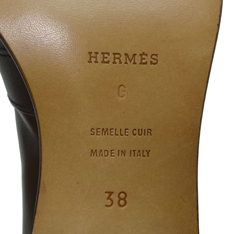 Hermes Mocha Size 24.5 Loafers — view 8