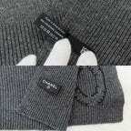 Chanel Shawl Aaa623 Gray Black 2025 Cruises Cashmere Logo Simple — view 8