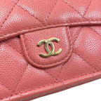 Chanel Trifold Wallet Classic Small Flap Ap0230 Quilted Caviar Leather — view 7