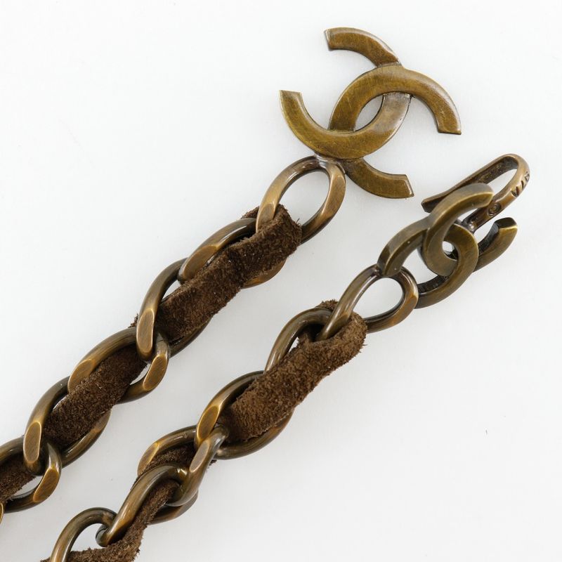 Chanel Chain Belt Vintage Finish Coco Mark Gold Plated And Suede — view 6