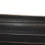 Bottega Veneta Long Wallet Intrecciato Round Zipper Black — view 6