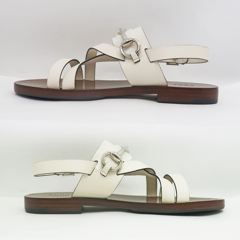 Gucci Sandals Bit White Dark Brown Size 37 1 2 Apparel — view 3