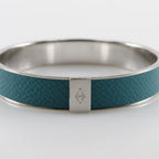 Hermes Kawaii Metal And Vaux Epson Blue Paon Silver 27.3 g Bangle — view 6