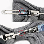 Hermes Barrette Karma Twill Noir Black Gray Silver Hardware Hair — view 6