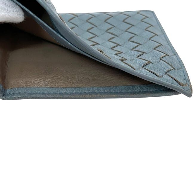 Bottega Veneta Fold Wallet Blue Intrecciato Leather — view 8