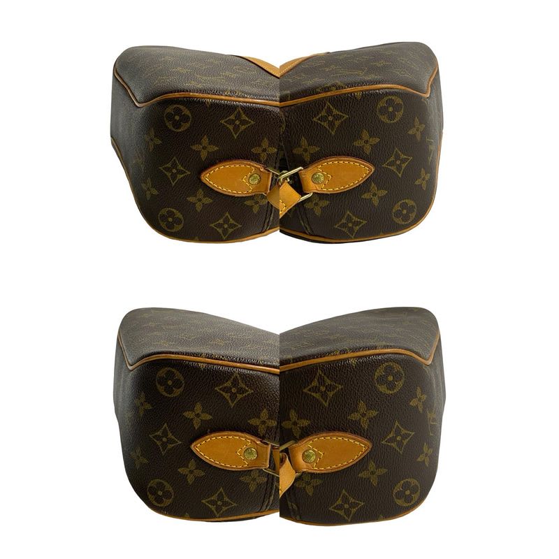 Louis Vuitton Blois Monogram Leather Mini Shoulder Bag Pochette Sacoche Brown — view 8