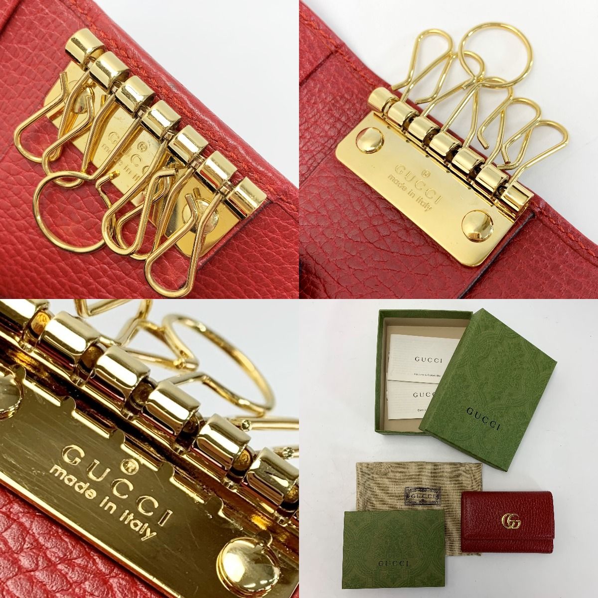 Gucci Petitmarmont Leather Red Key Case Holder — view 8