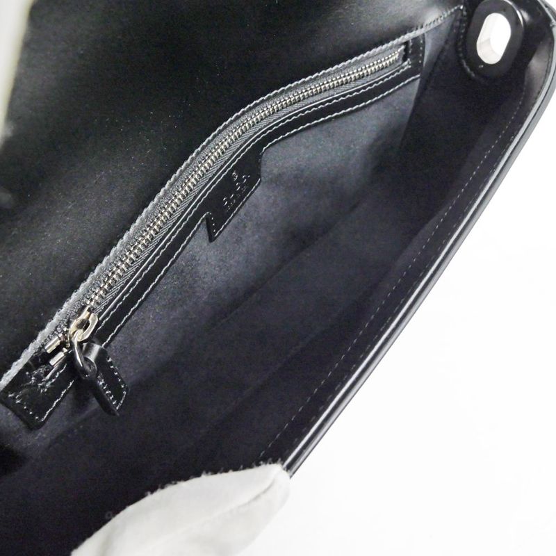 Gucci Clutch Bag Shoulder Leather Black — view 7