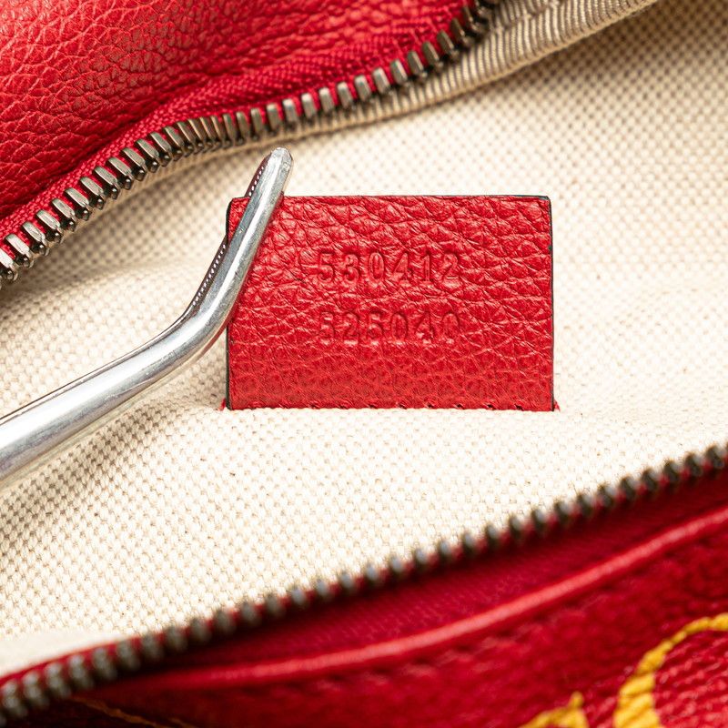 Gucci Logo Print Sherry Line Waist Bag Body Red Leather — view 9