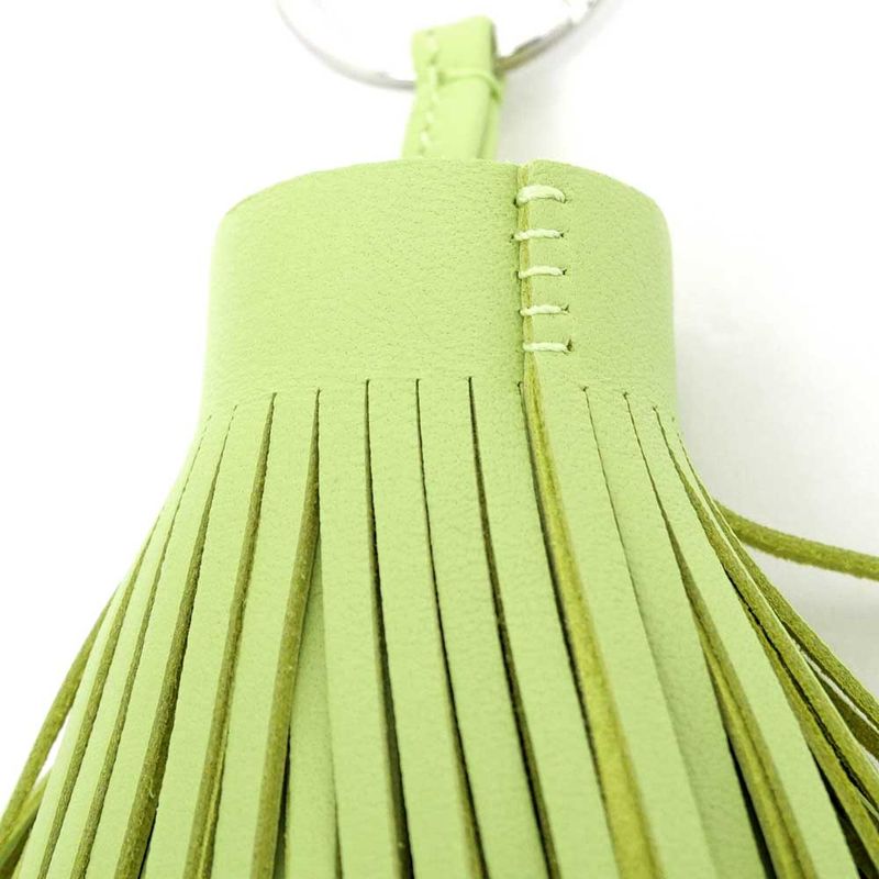 Hermes Key Ring Carmen Charm Pistachio Yellow Green Silver Hardware — view 7