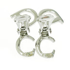 Christian Dior CD Logo Swing Earrings Silver — view 9