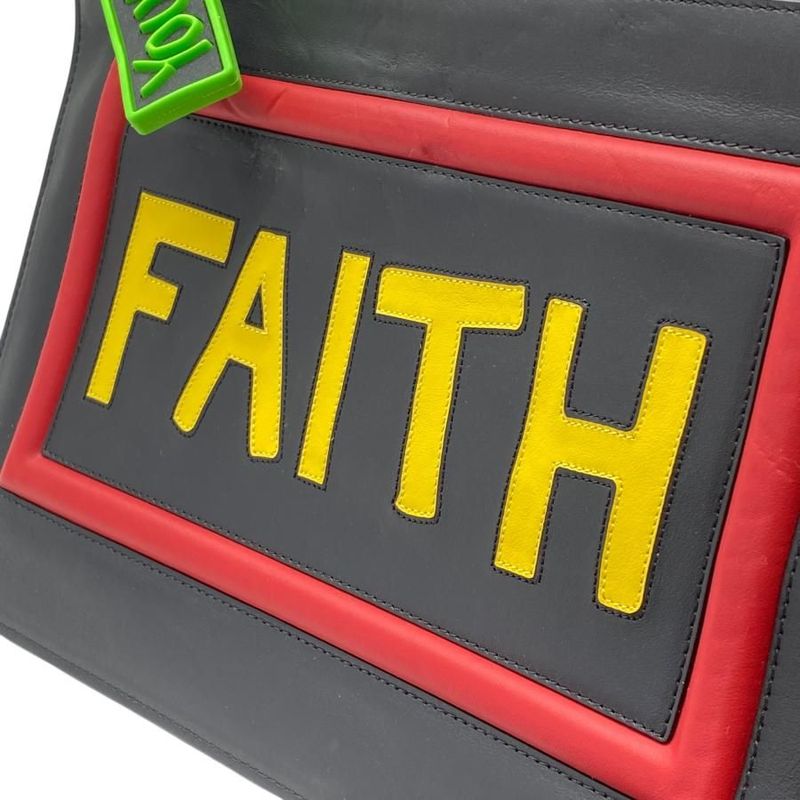 Fendi 7 N0078 Faith Clutch Bag Second Pochette Logo Leather Rubber — view 5