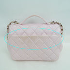 Chanel Business Affinity Pink Quilted Caviar Hand Shoulder Bag — view 7