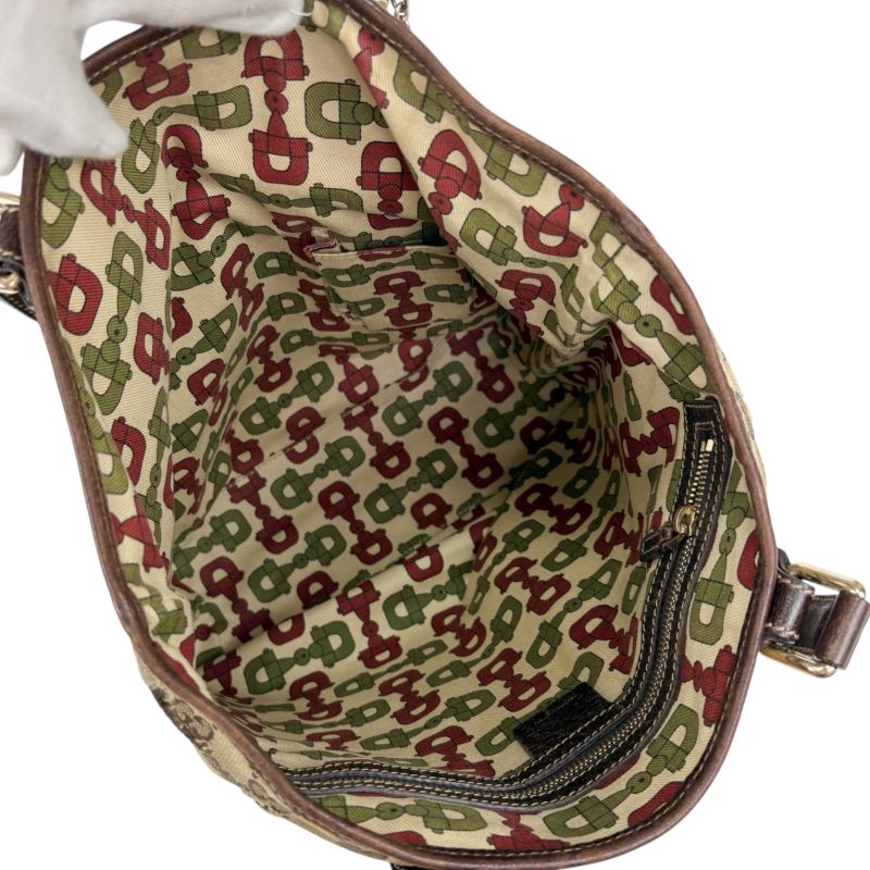 Gucci Tote Bag GG Canvas Mushroom Embroidery Charm Shoulder A4 Horsebit — view 8