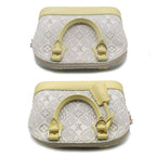 Louis Vuitton Alma BB Canvas Leather Light Gray Yellow Handbag — view 6