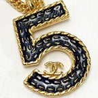 Chanel No5 Denim Plated I24 P Gold Blue Accessory Necklace — view 4