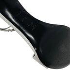 Louis Vuitton Sandals Shoes Leather White Silver Logo Strap — view 8