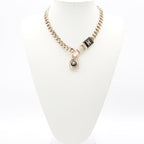 Chanel Choker Gold Black Pink Coco Mark Lip Rhinestone Chain — view 9