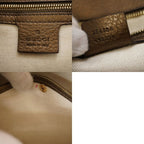 Gucci New Bamboo Shoulder Handbag Leather With Gold Strap 0020 — view 9