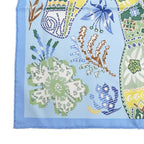 Hermes Carre 45 Scarf en Attendant Ulysse Silk Light Blue Bandana — view 4