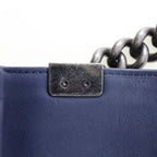 Chanel Boy Chain Shoulder Quilted Lambskin Navy Blue — view 6