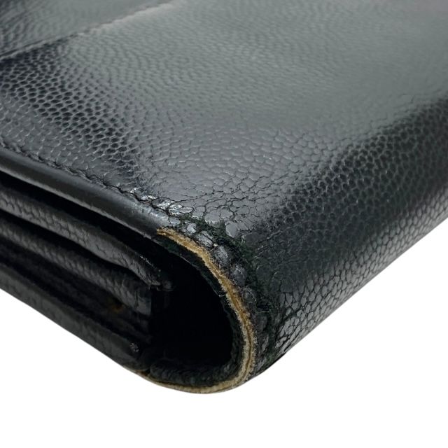 Chanel Sebulga Fold Long Wallet Coco Mark Caviar Leather Black — view 4