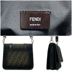 Fendi Shoulder Bag Black Khaki Zucca 7 Va601 — view 3