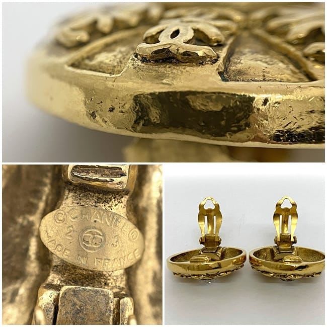 Chanel Earrings Gold Coco Mark GP — view 8