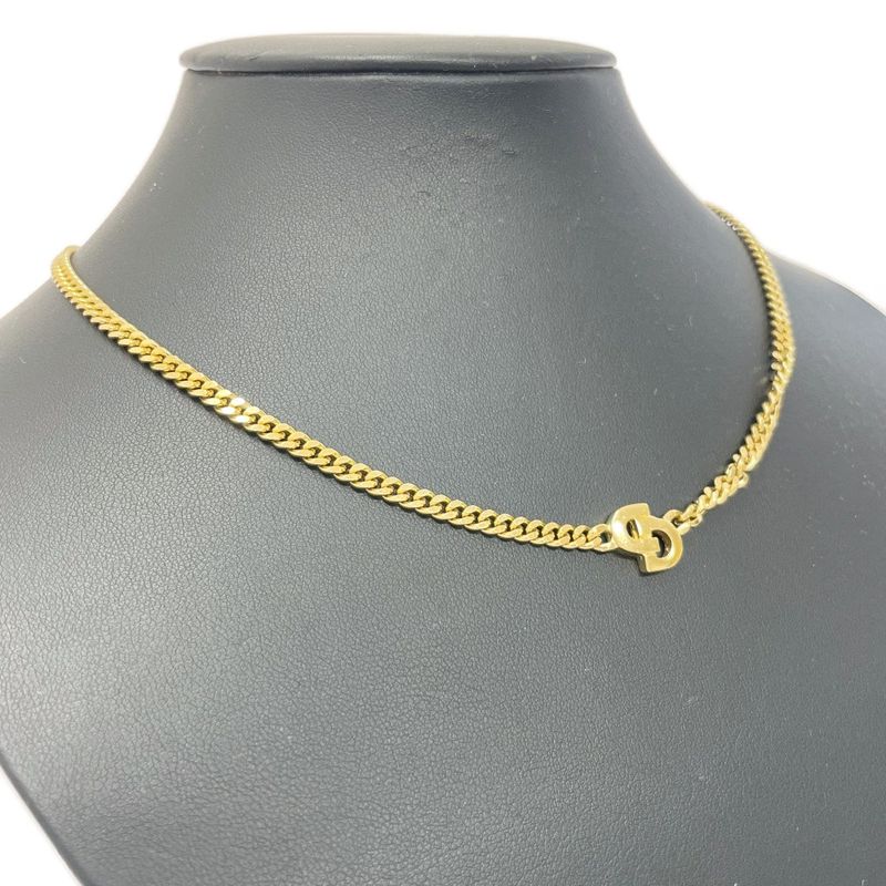 Christian Dior GP CD Logo Necklace Gold — view 3