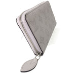 Louis Vuitton Round Zipper Long Wallet Monogram Mahina Light Gray — view 4