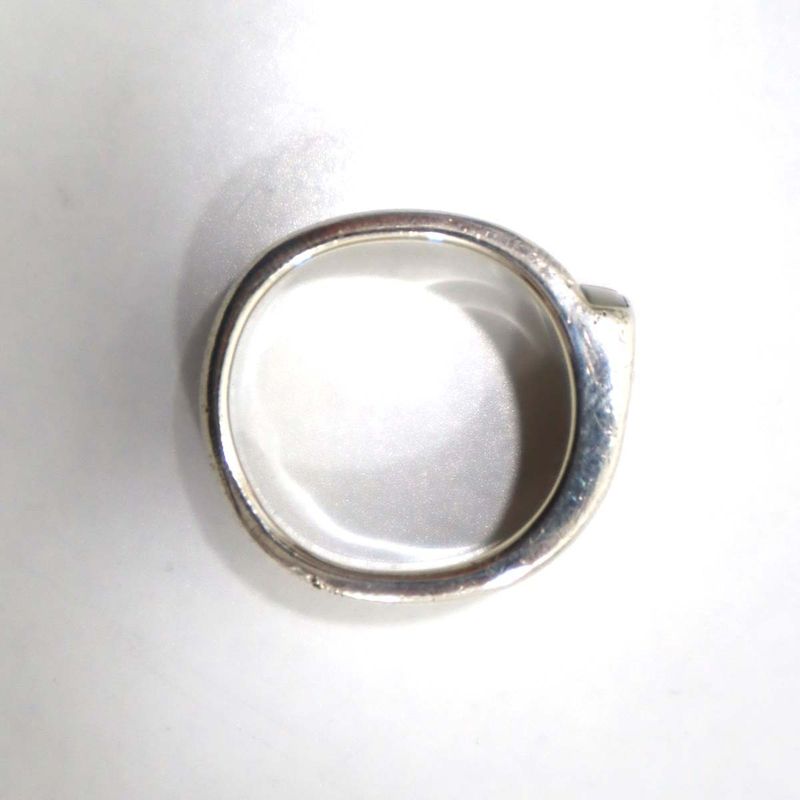 Hermes Candy Ring Silver 925 Size 52 10.8 g Cracked Rings Accessories White H7922 — view 5