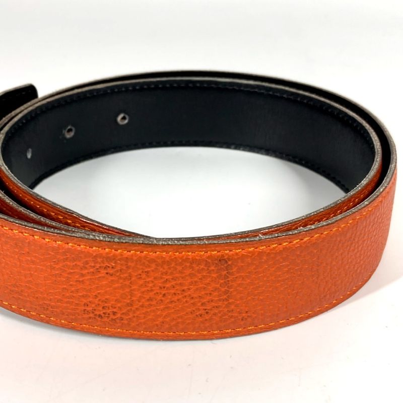 Hermes Belt Double H Logo Buckle Leather Orange — view 4