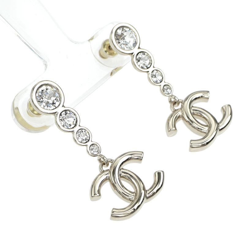 Chanel Earrings Coco Mark CC Abe124 B24 B Silver Accessorie — view 4